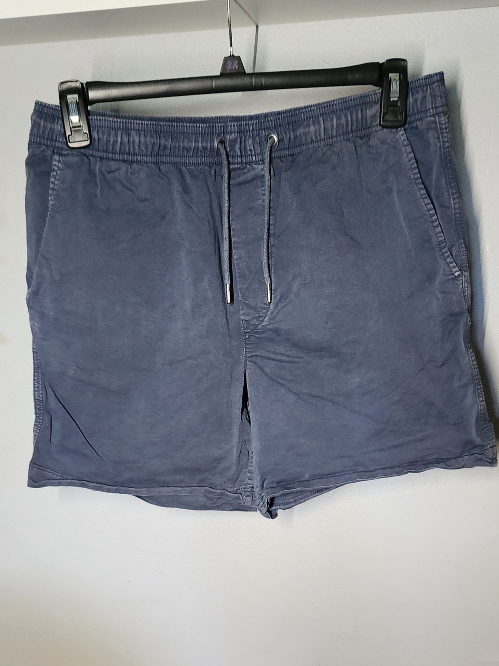 American Eagle Flex Cotton Blend Drawstring 6" Shorts Washed Blue - Mens Medium